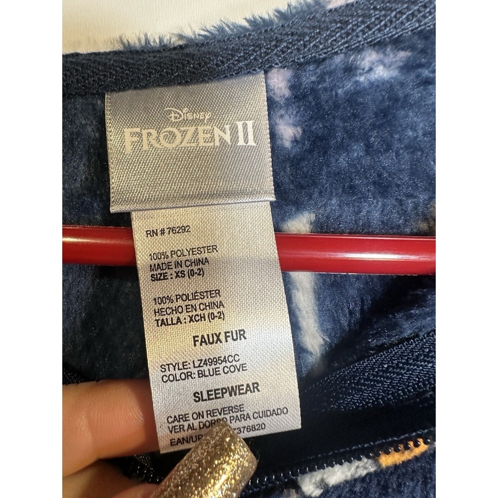 disney frozen womens sleeper‎ long sleeve hooded size extra small XS 0 2 - Picture 2 of 3